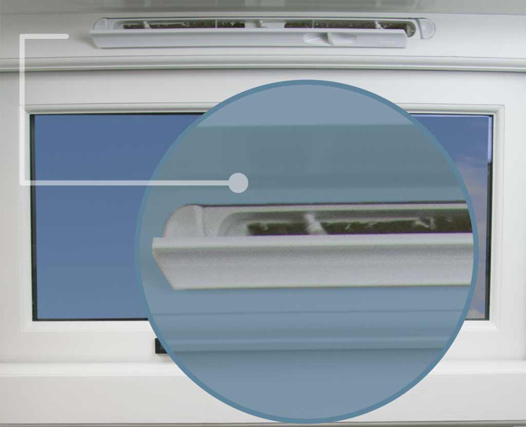 Trickle vent installed on window head improving ventilation in Oxford Circus - W1